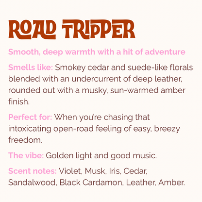 ROAD TRIPPER | Cedar, Smoky Florals, Soft Leather, Deep Amber | 30 Incense Sticks