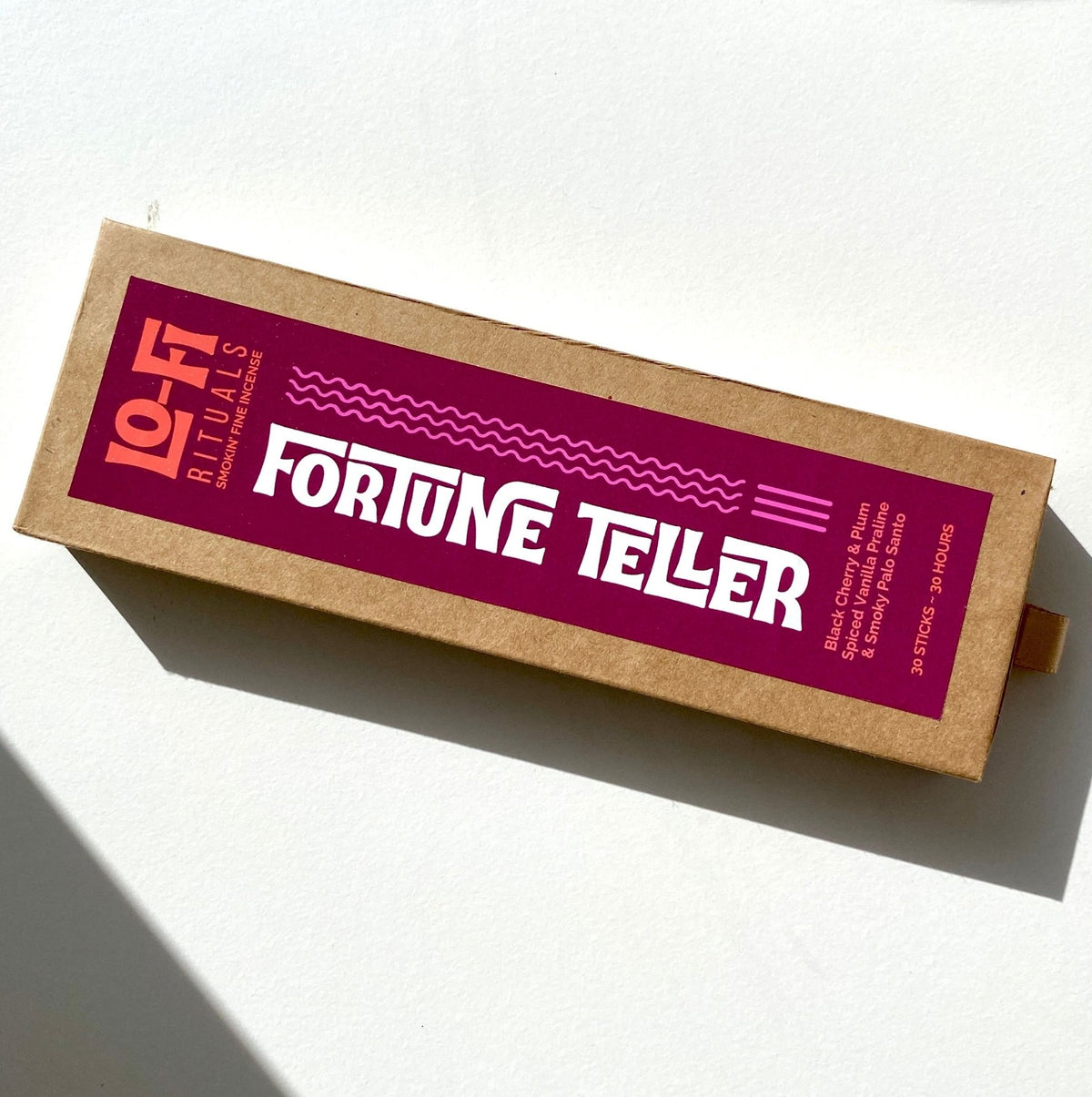 Lo-Fi Rituals Fortune Teller Incense Box, brightly labelled on a white background