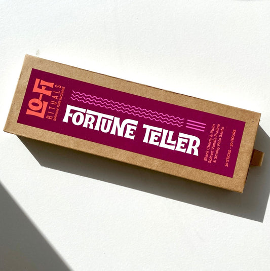 Lo-Fi Rituals Fortune Teller Incense Box, brightly labelled on a white background